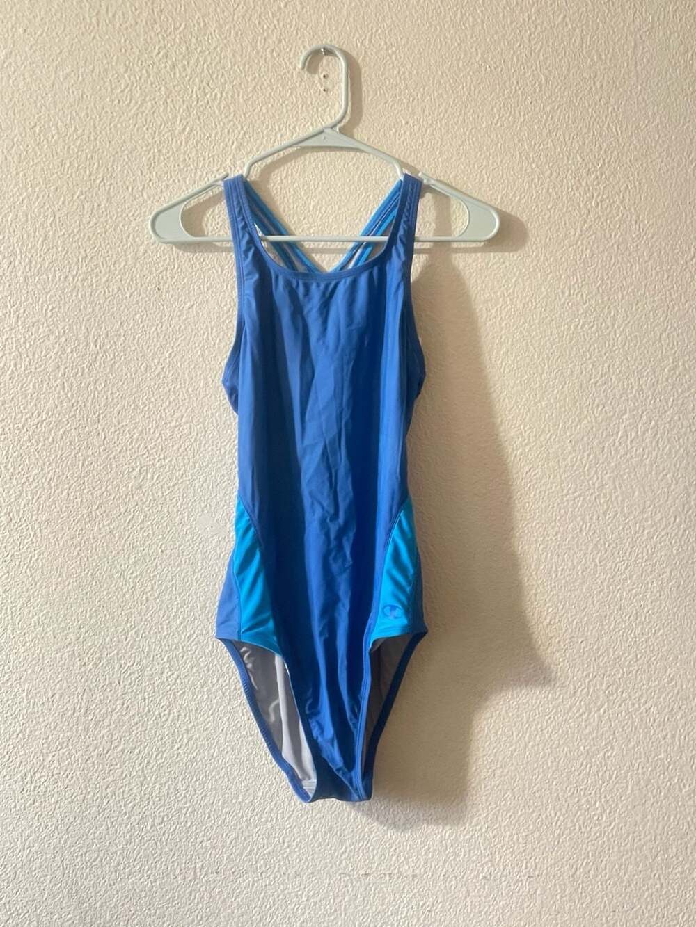 Champion Girls Blue Colorblock One-Piece Racerback Performance Swimsuit